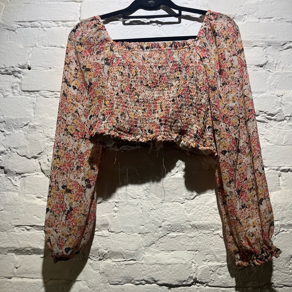 1. State Floral Smocked Blouse in Multicolor